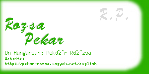 rozsa pekar business card